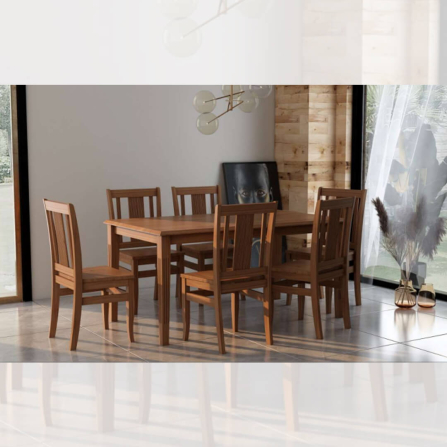 Mesa De Jantar Com 6 Cadeiras Rubi - Famorine Móveis
